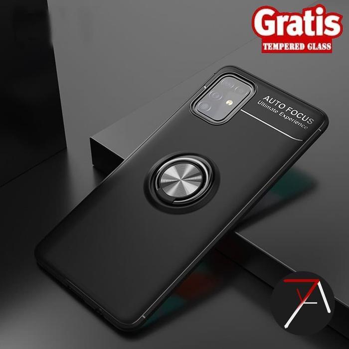 Jual Samsung Galaxy A51 Invisible I Ring Iring Soft Case Tempered Glass ...