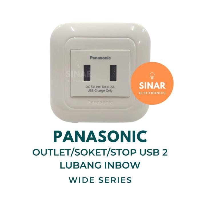 Jual Outlet/Soket/Stop Usb 2 Lubang Inbow Panasonic Wide Series ...