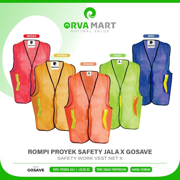 Jual Rompi Proyek Kerja Safety Jala Jaring Scoth X Warna Biru Merah ...