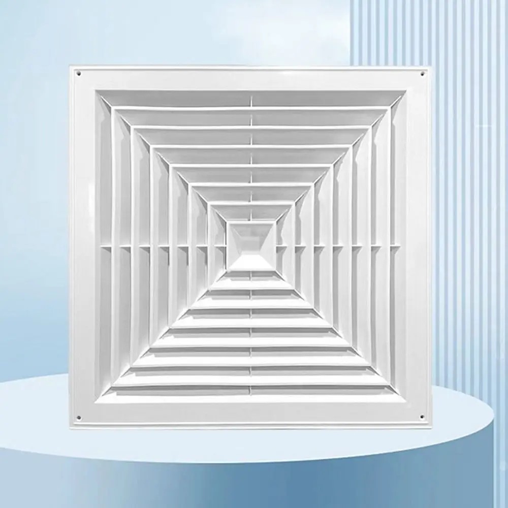 Asixxsix Practical Plastic Wall Air Vent Grille with Mosquito Net for Ceiling Openings, 20 x 20 cm, Easy to Clean (20 x 20 cm