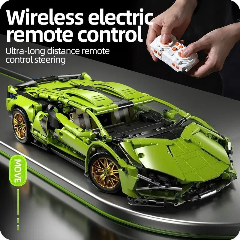 Jual New 1280PCS Technical RC Building Blocks Race Cars Remote control ...