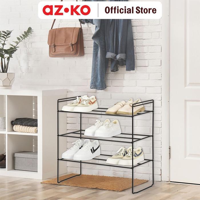 Jual Stora 64X25.5X59 Cm Rak Sepatu 3 Tingkat - Hitam | Shopee Indonesia