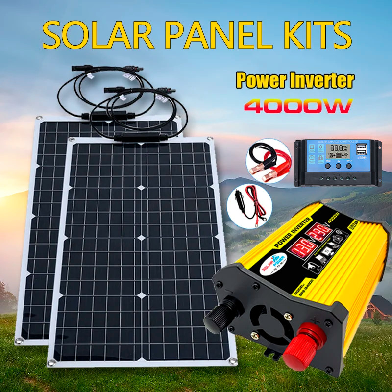 Jual Solar Panel Complete Kit 4000W 110V/220V Inverter full set for ...
