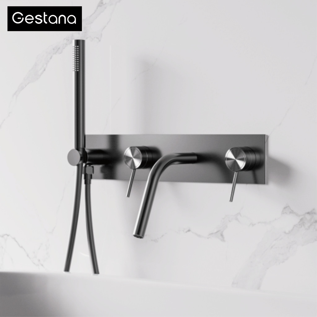 Wall-Mounted Electroplate Bathtub Faucet – Hidden Design, Pull-Down Water Spout With Diverter, Zinc Alloy, Modern Bathroom Fixture