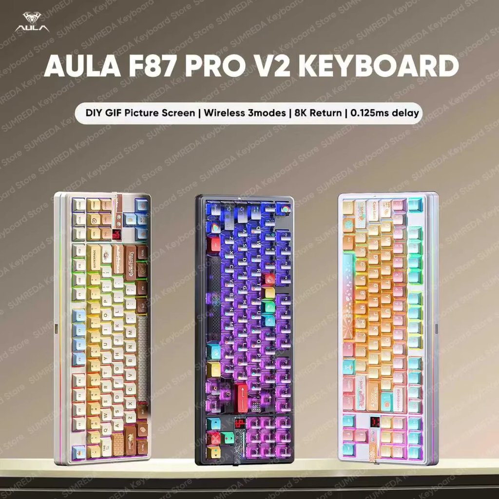 Jual AULA F87 Pro V2 Wireless Gaming Mechanical Keyboard F87Pro V2 ...