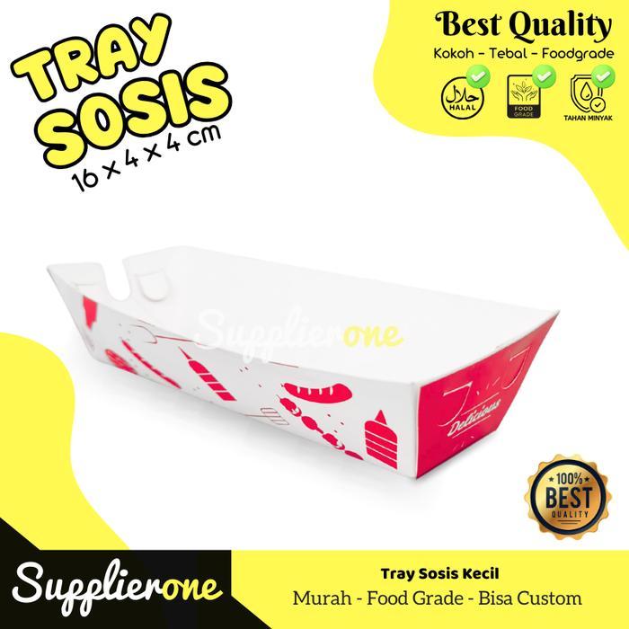 Jual Box Tempat Sosis Bakar isi 75 / Box Sosis / Paper Tray Sosis Kecil ...