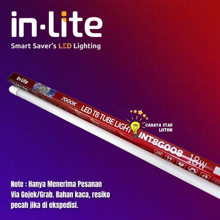Jual Lampu LED / T8 Tube Light 18W Putih 7000K InLite 120Cm(INT8G008 ...