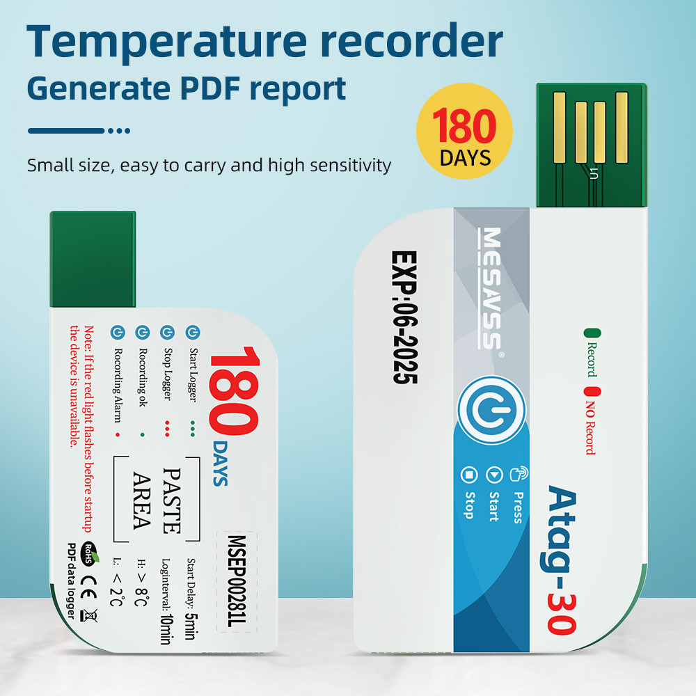 Jual 180 Days Temperature Recorder USB Temperature Data Logger with ...