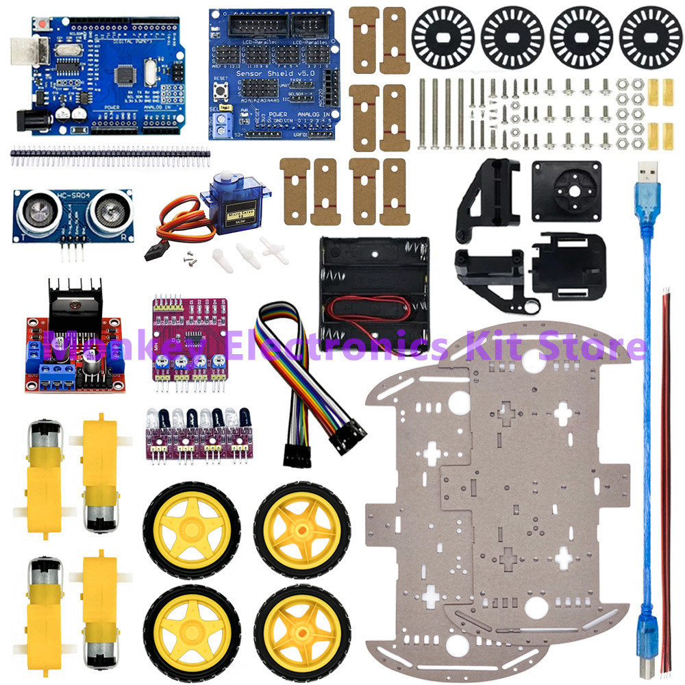 Jual Electronic Smart Car Kit 4WD Smart Robot Car Chassis Kits Car With ...