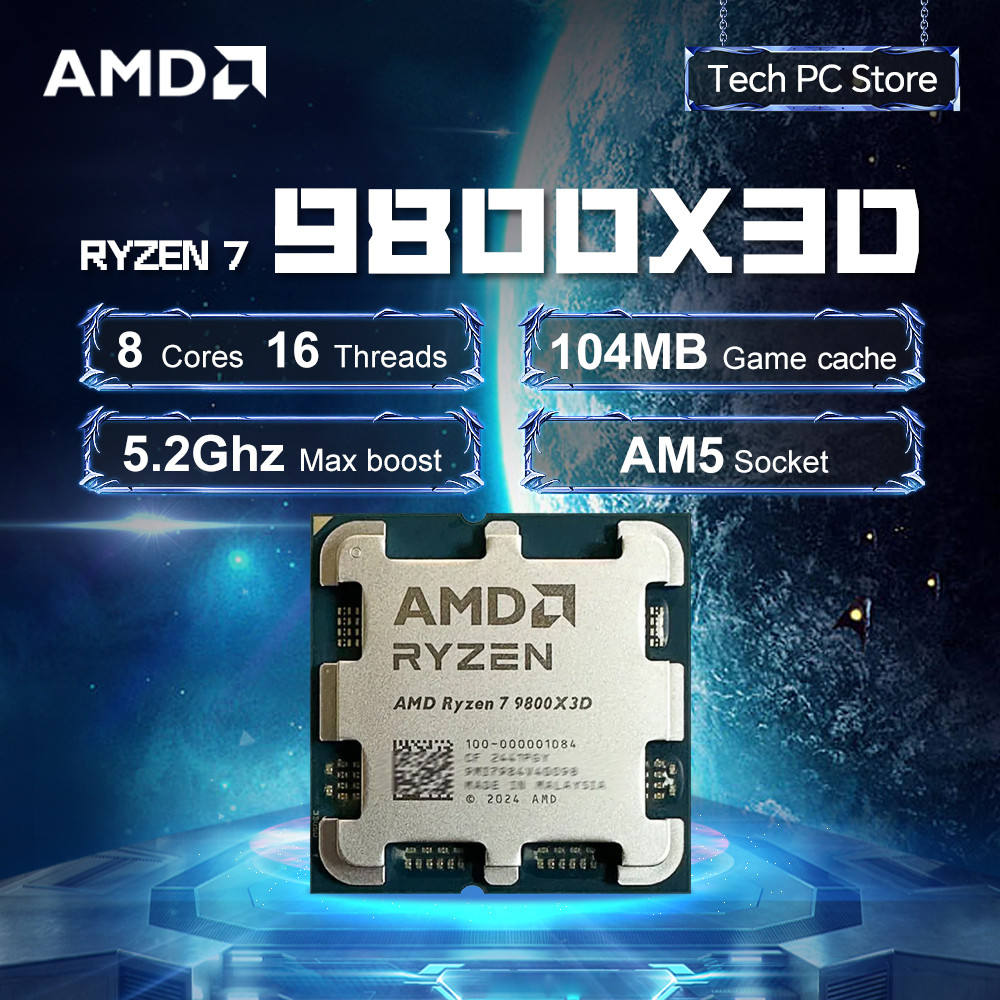 Jual NEW AMD R7 9800X3D L3=96M 4.7GHz 8-Core 16-Thread Processor 120W ...