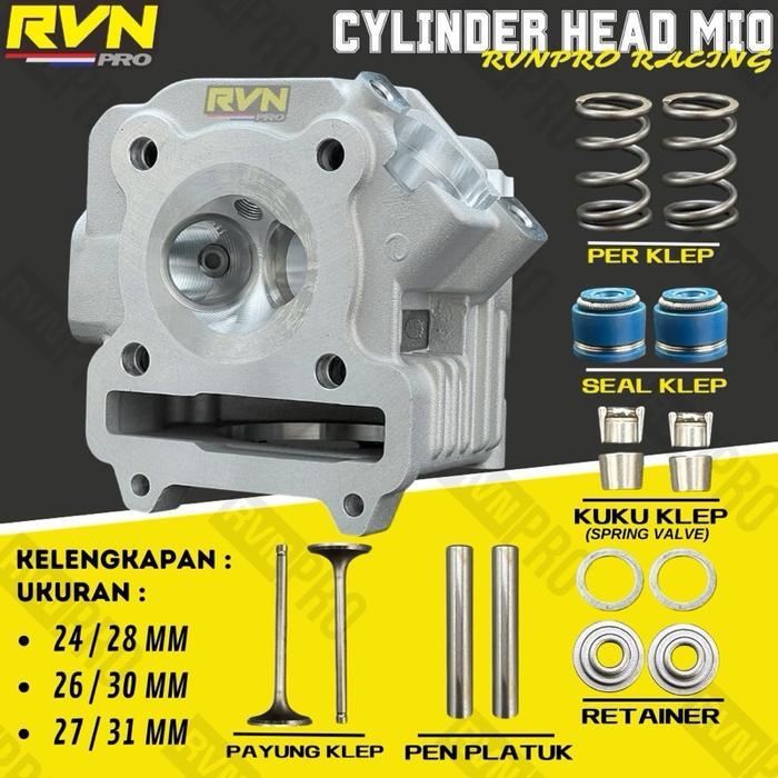 Jual Cylinder Rvn Racing Blok Head Mio Karbu Fino Karbu Nuovo 24/28 27/ ...