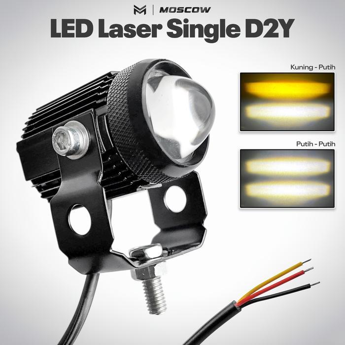 Jual LAMPU TEMBAK LASER D2 SINGLE LED 2 WARNA HIGH LOW WATERPROOF JAUH ...