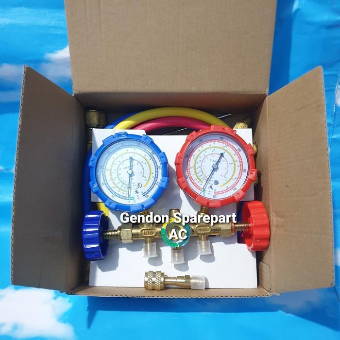 Jual PAKET DOUBLE MANIFOLD PENGISIAN R22 R410 R32 + NEPEL HIGH QUALITY ...