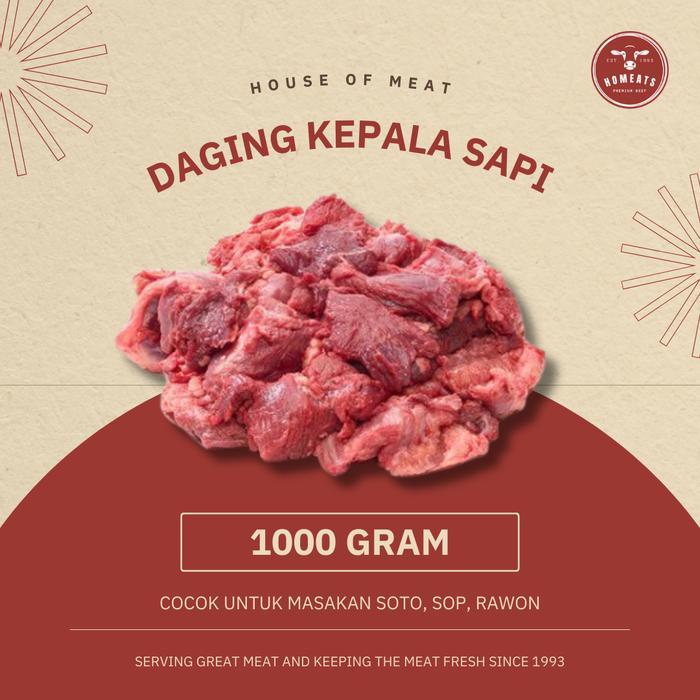 Jual Daging Kepala Sapi Lokal Segar Beef Head Meat Fresh 1000 Gram 1 kg ...