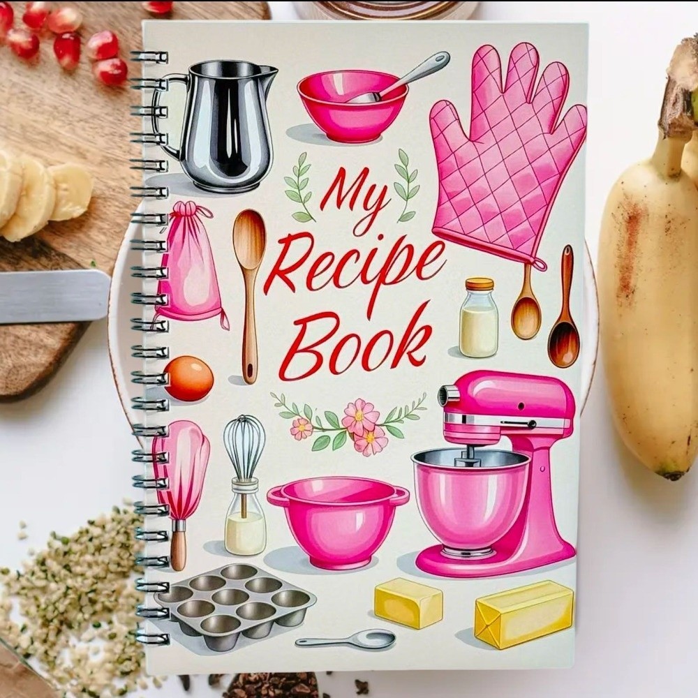 Jual New Cartoon Recipe Notebook Spiral Hardcover Meal Planner My ...
