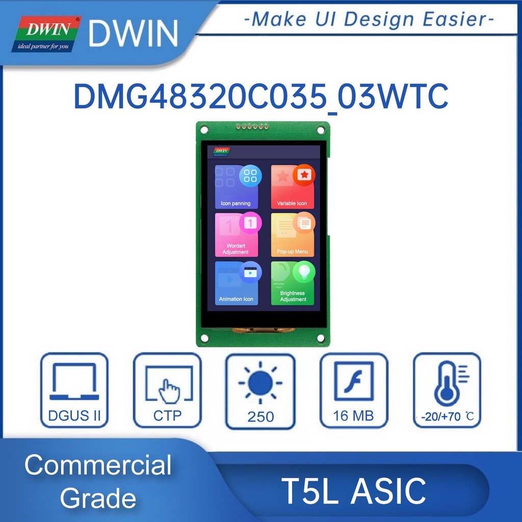 Jual DWIN 3.5 Inch LCD Display Module 320*480 HMI Commercial Grade ...