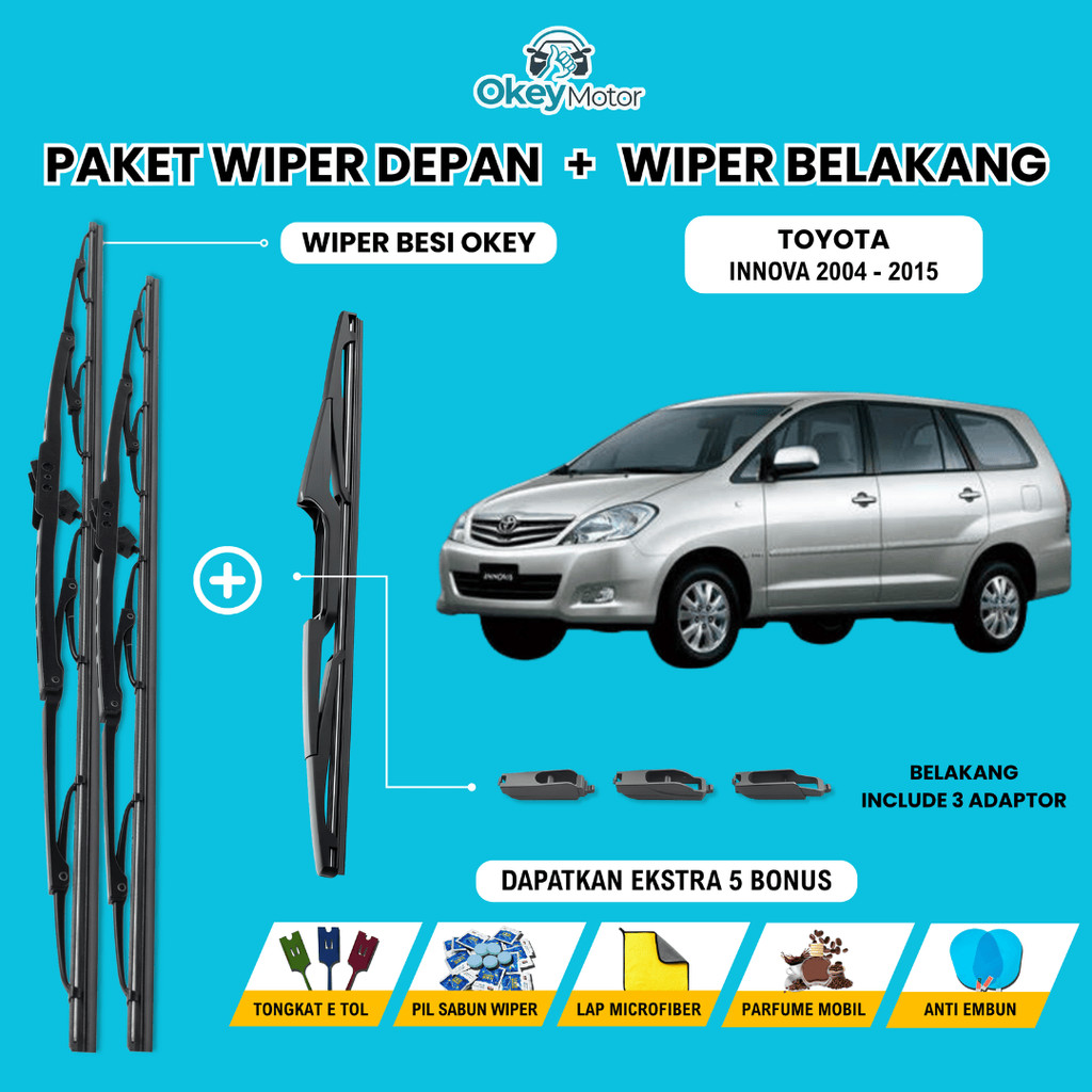 Jual Wiper Toyota Innova 2004-2015 Konvensional Kaca Mobil Paket 1 Set ...