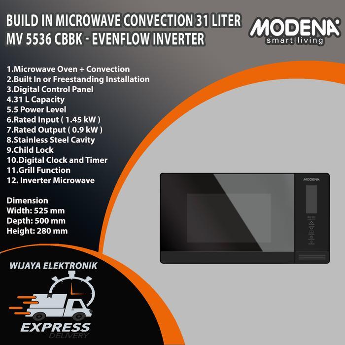Jual MODENA MV 5536 CBBK - Build in Microwave Convection 31 Liter Even ...
