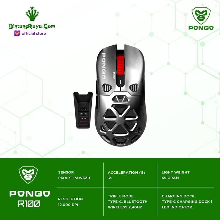 Jual MOUSE GAMING AXIOO PONGO R-100 / R100 WIRED WIRELESS BLUETOOTH RGB ...