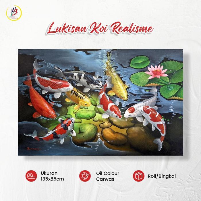 Jual Lukisan Kanvas Ikan Koi Berkualitas Frame Bingkai | Shopee Indonesia