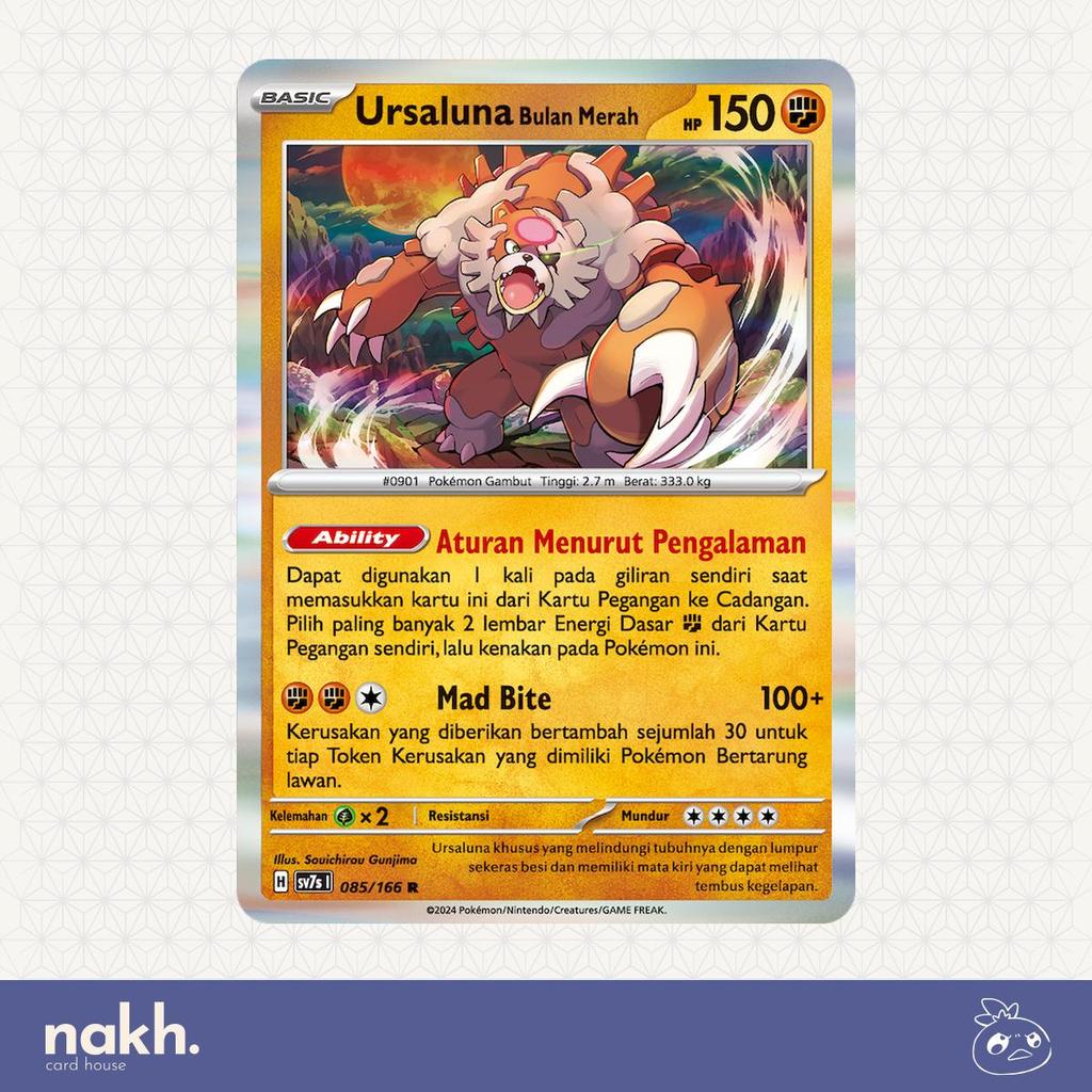 Jual Kartu Pokemon TCG Indonesia bimbingan rasi sv7s 085/166 Ursaluna ...