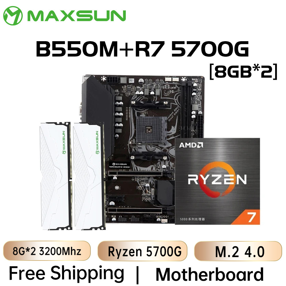Jual MAXSUN B550M with Ryzen 7 5700G CPU RAM DDR4 16GB 8GB*2 3200MHz ...