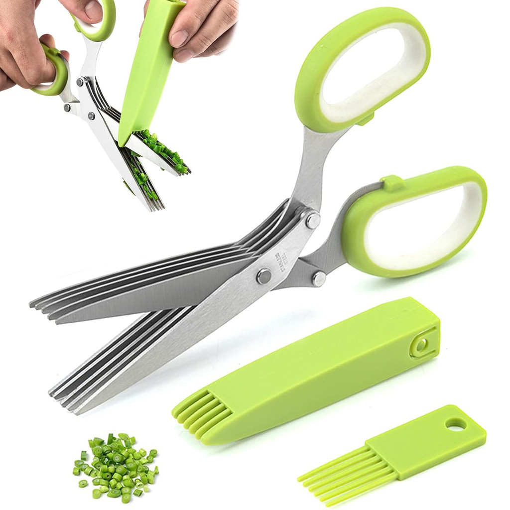 Jual Multi-Functional 5 Layer Kitchen Scissors Pepper Shredded Chopped ...