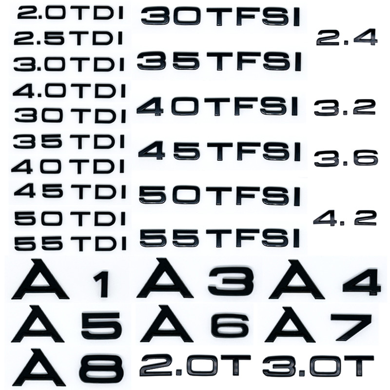 Jual Car Trunk Sticker 3D Abs 2.0 2.5 3.0 4.0 5.0Tdi 30 35 40 45 50 55 ...