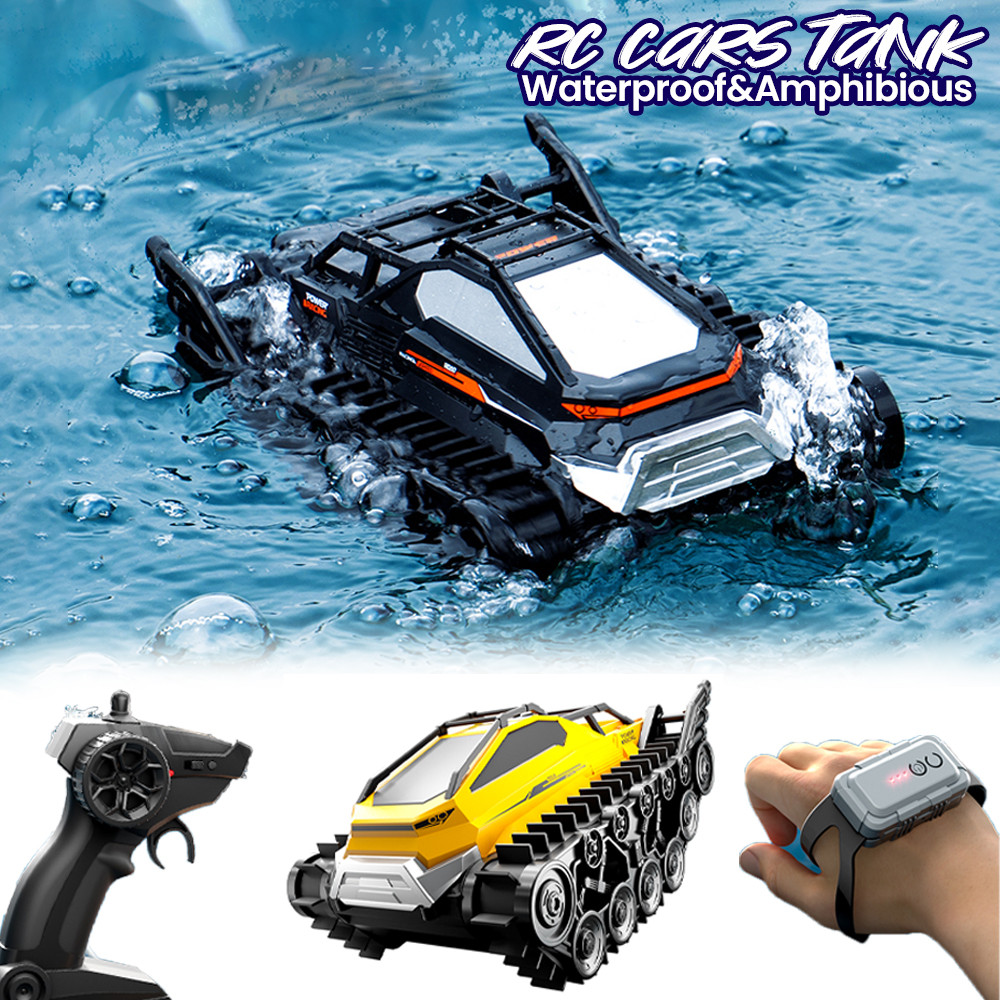 Jual Rc Cars Tank Waterproof Amphibious Water Land All Terrain Tracked ...