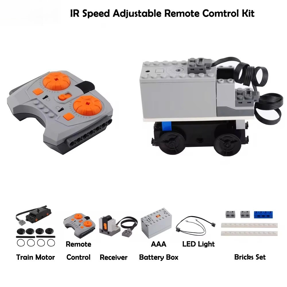 Jual High-Tech MOC Train Motor Set Bricks Kit IR Speed Remote Control ...