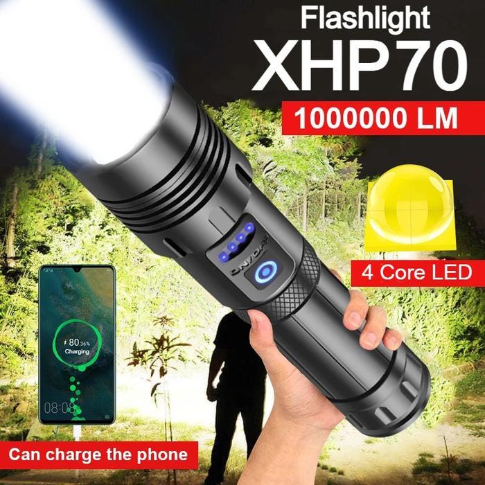 Jual New Senter SWAT LED / Senter LED XHP-70 / Senter Cas USB Portable ...