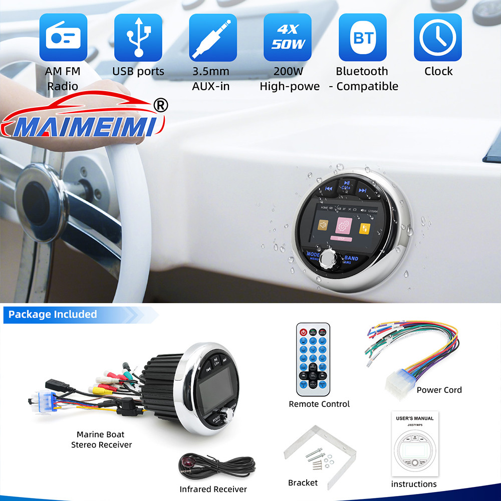 Jual Mp5 Marine Stereo Source Media Player Boat Radio With Wireless Mp5 ...