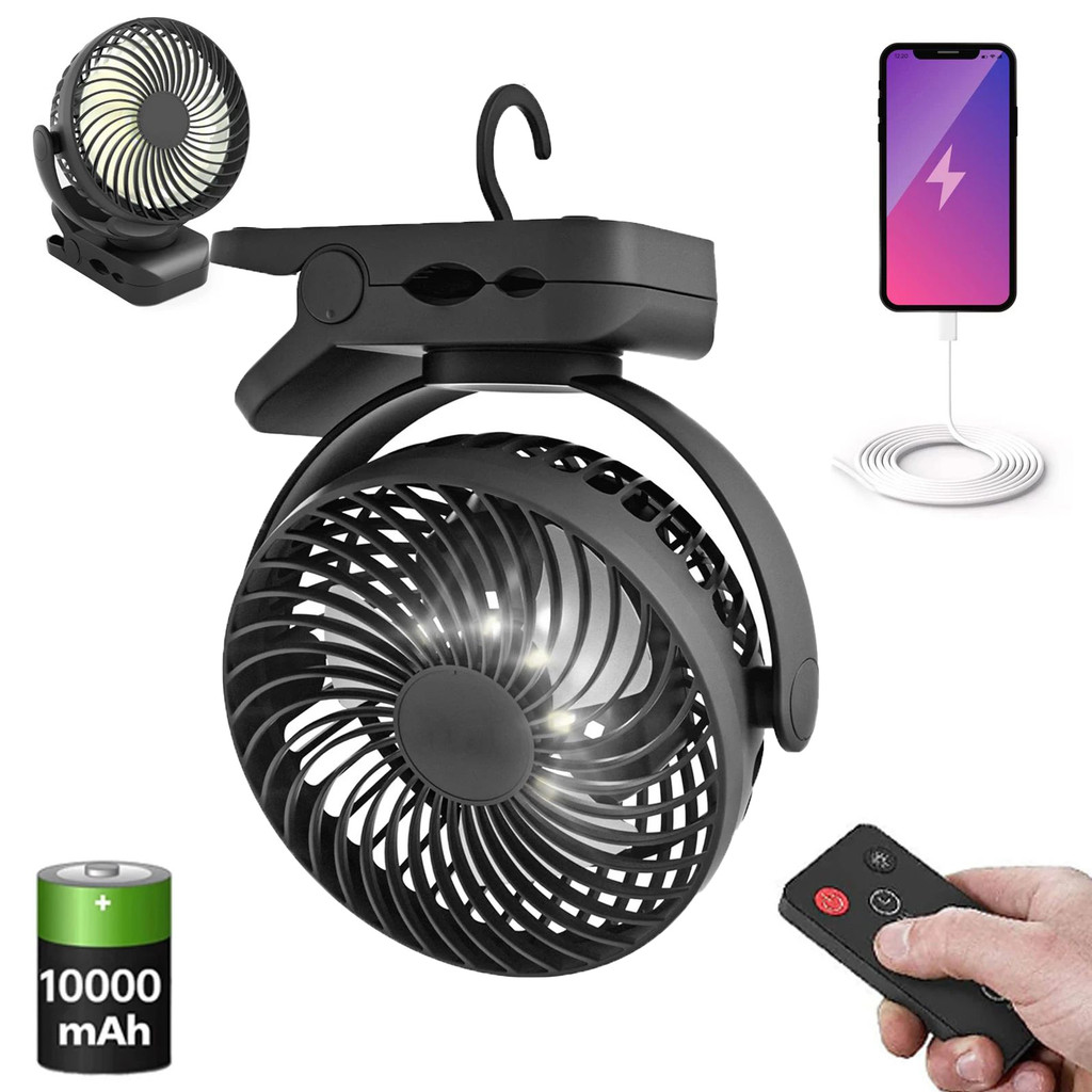 Jual Mini Portable Clip on Fan USB Desk Fan 10000mah Camping Fan 3 ...
