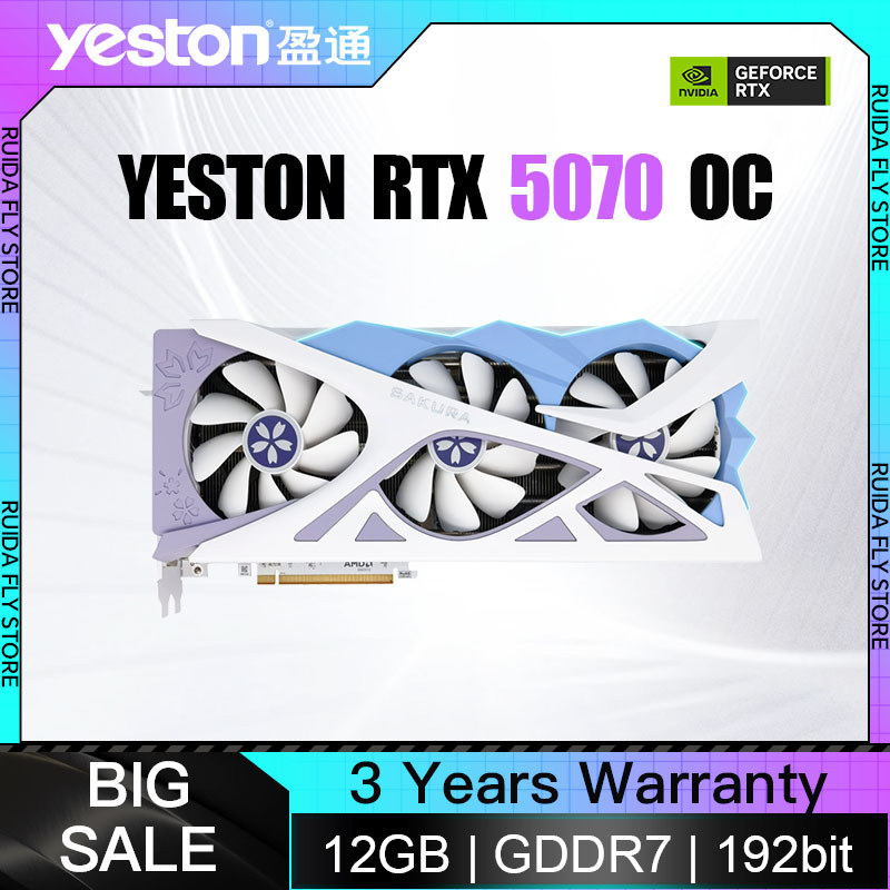 Jual Yeston RTX 5070 12G/192bit/GDDR7 Graphics Card GB205/5nm 28Gbps ...