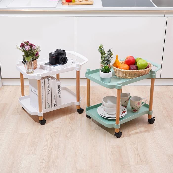 Jual Stora Rak Troli Wood Tempat Penyimpanan Multifungsi Dengan Roda ...