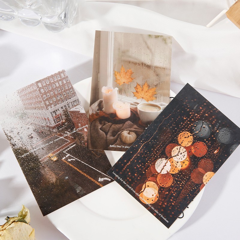 Jual 30 Sheets/Set The Silent Rain Series Postcard Rainy Day ...