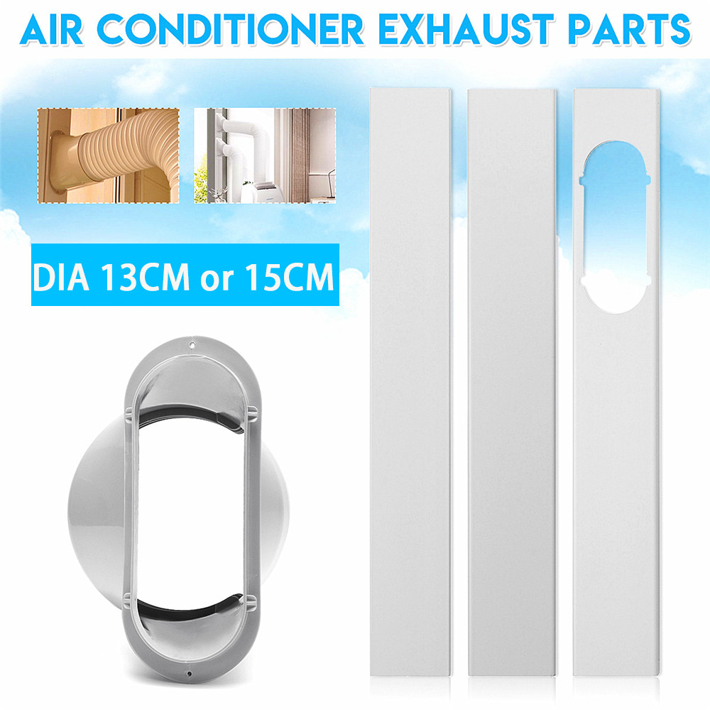 Portable AC Window Vent Kit, Adjustable Vertical/Horizontal Sliding Window Kit Plate For AC Unit, AC Window Vent Kit, AC Window Seal With 5.9 Inch Diameter, 59 Inch Length Exhaust Hose