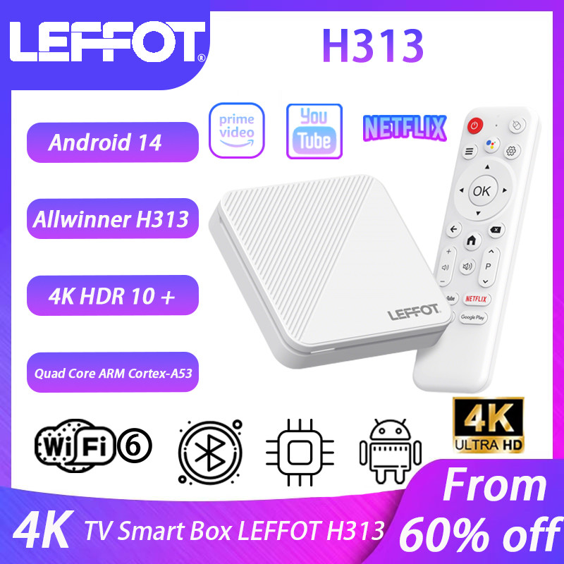 Jual Leffot H313 Android 14 Smart Tv Box Atv Tv Box 4K@60F 100M/Lan ...