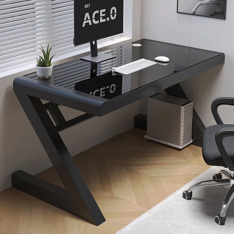 Jual Modern Creative Computer Desk Bedroom Glass Desktop Study Gaming ...