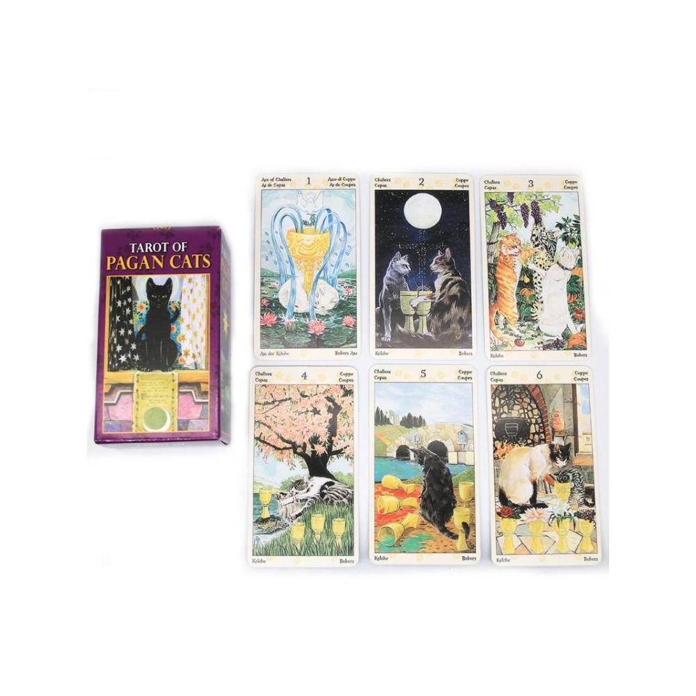 Jual 78 Cards Deck Tarot Of Pagan Cats Full English Party Board Game ...