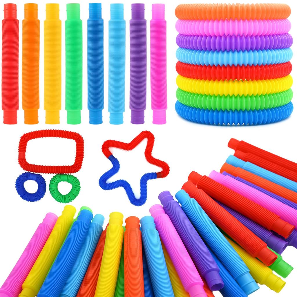 Jual 20/30/60 Pack Pop Tubes Sensory Toys, Connectable and Extendable ...