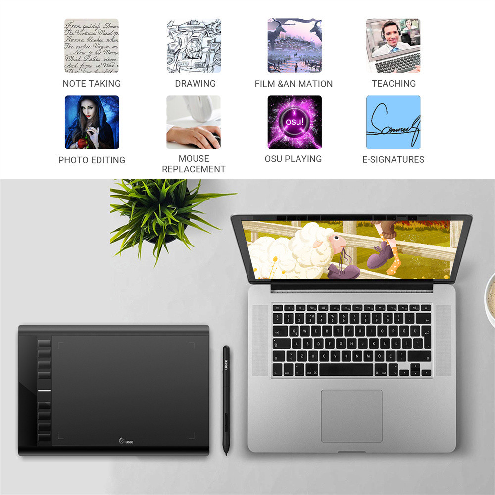 Jual UGEE M708 V3 Graphics Drawing Tablet 10X6 Inch Digital Pen Tablets ...