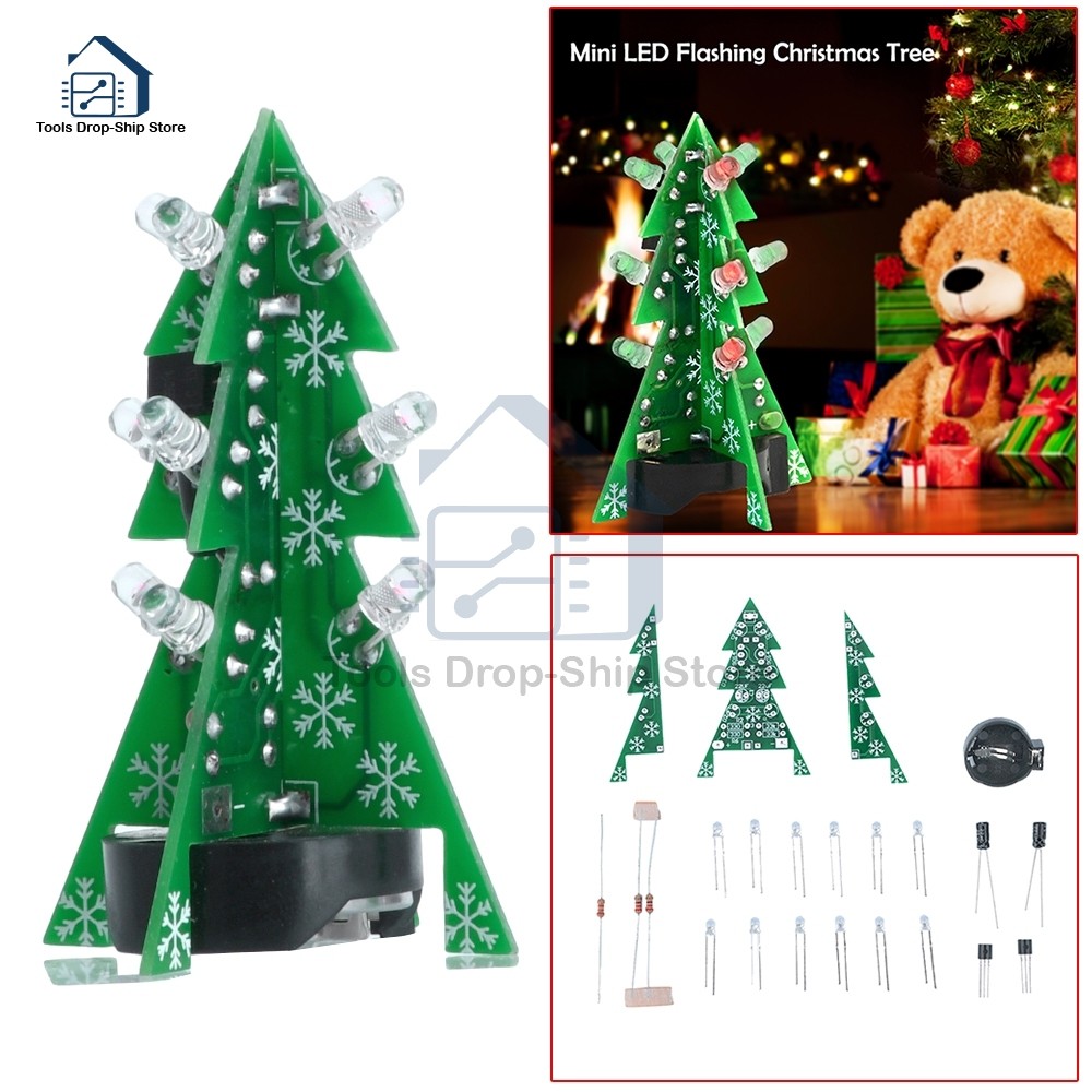 Jual DIY 3D Christmas Tree Soldering Practice Electronic Science ...