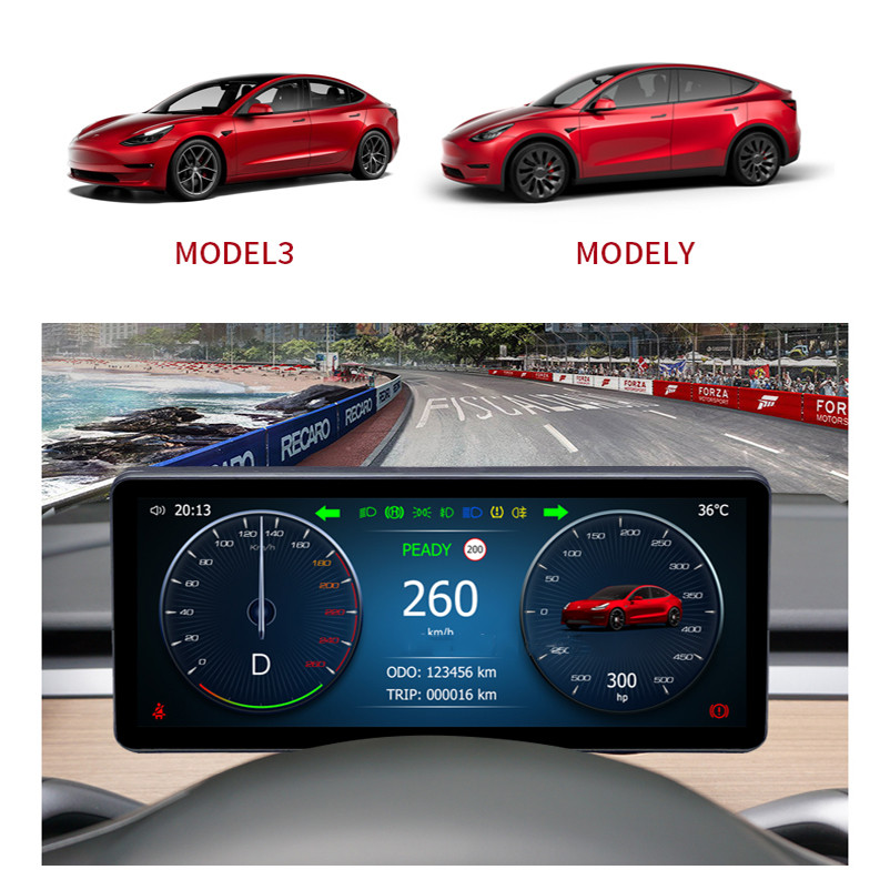 Jual 8.8 Inch Car LCD Digital Instrument Panel For Tesla Model 3 Y ...