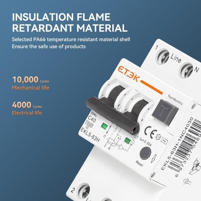 Jual Etek Type Ac Rcbo Residual Automatic Circuit Breaker 10Ka 2P 4P ...