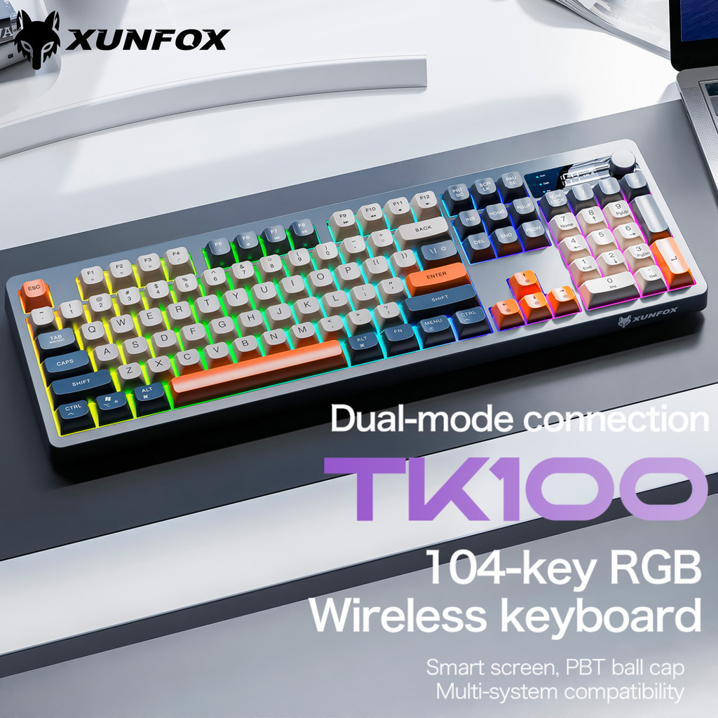 Jual Xunfox TK100 Bluetooth wireless dual-mode keyboard desktop laptop ...