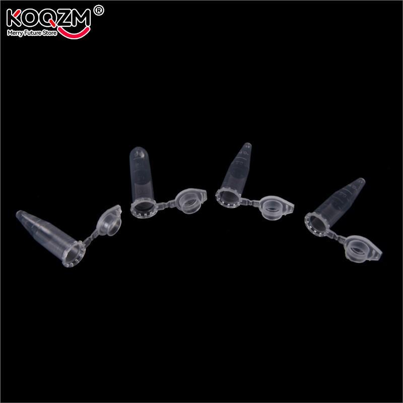 Jual 100 PCS 1.5ml Lab Clear Test Tube Centrifuge Vial Snap Cap Micro ...