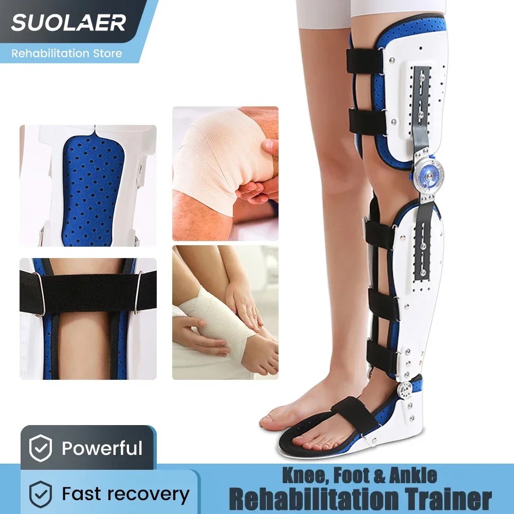 Jual ROM Hinged Knee Foot Support Brace Orthosis Joint Stabilizer ...
