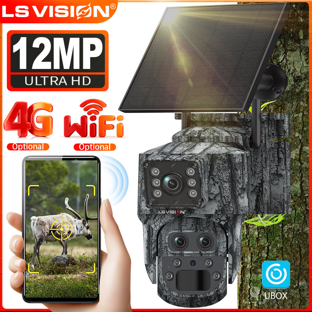Jual LS ISION 12MP 4G LTE Solar Camera 15X Zoom Wireless Outdoor ...