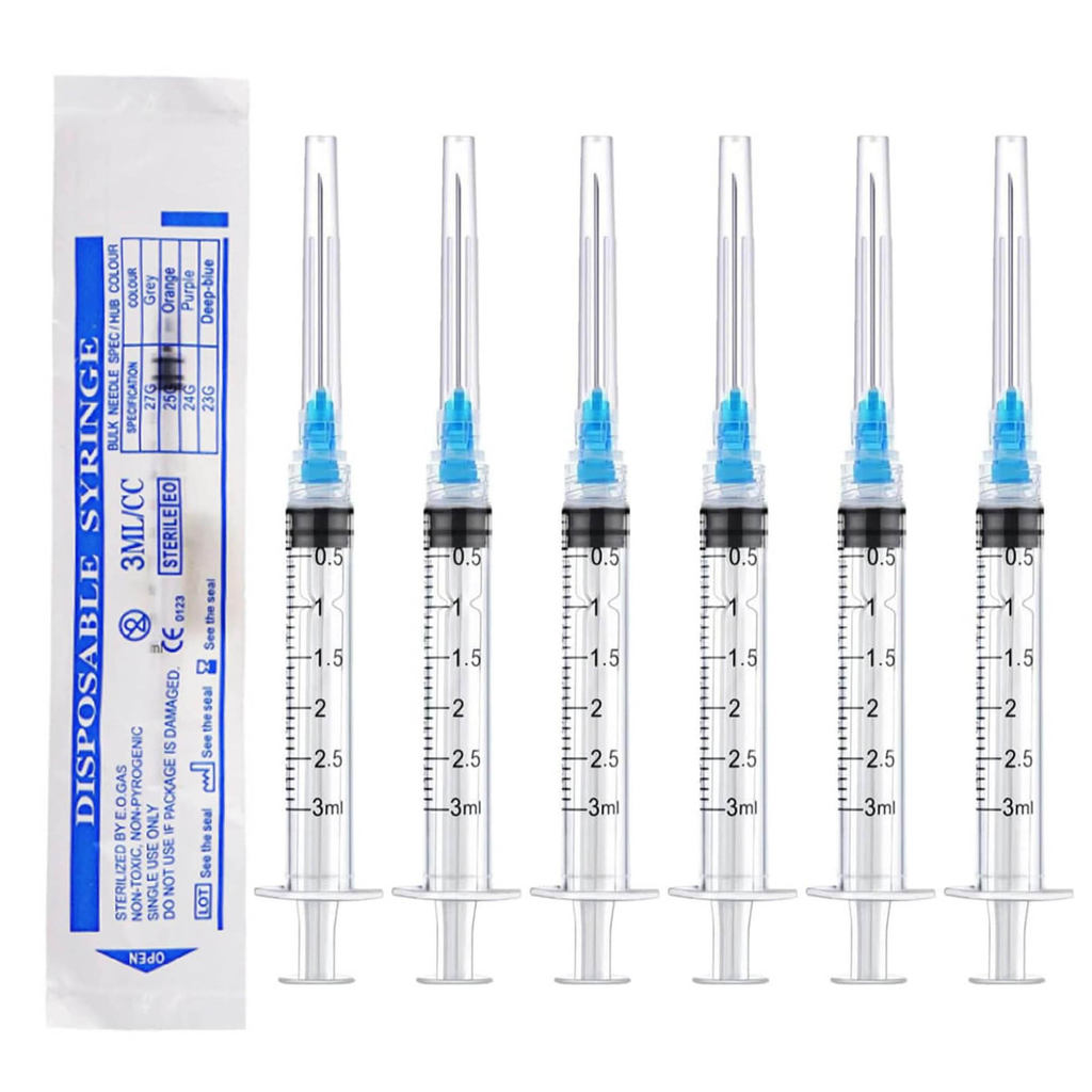 Jual 100pcs/Pk 3ml Disposable Sterile Luer Lock Syringes with 23Ga 1 ...